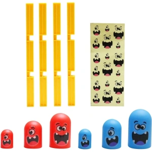 Joc de strategie Tic Tac Toe Gobble (X si 0), 18 piese, joc de societate pentru 2 jucatori, copii 3+ ani, plastic - Img 4