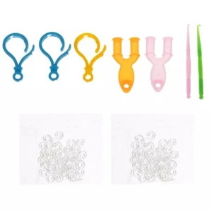 Kit de confectionare bratari, 23 culori benzi de cauciuc, 1500 piese, carlige, carabine, margele, pandantive si litere 27x13x2 cm - Multicolor - Img 5