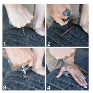 Kit profesional de vulcanizare pentru reparare anvelope la rece, cu snur si adeziv - Img 5