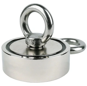 Magnet pentru pescuit, neodim, dublu, diametru 60 mm, forta de tractiune 2 x 150 kg - Img 6