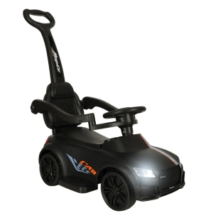 Masinuta pentru copii, maner ghidare, greutate maxima suportata 23 kg, lumini si sunete, 84 x 64 x 31 cm, negru - Img 9