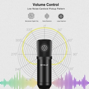 Microfon cu condensator, de studio, compatibil cu Android si iOS, otel/aliaj de zinc, negru - Img 4