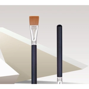 Pensula pentru pictura, body painting, cosmetice, multifunctionala, varf plat, peri sintetici fini, maner ergonomic, plastic, negru - Img 12