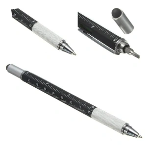 Pix multifunctional 6 in 1, rigla, 2 surubelnite, touchscreen, nivela cu bula, metal, 14.8 cm, negru-argintiu - Img 7