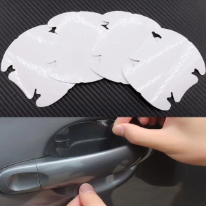 Protectii manere usi auto transparente 85 x 95 mm, set 4 folii autoadezive, folie protectie caroserie, universale, rezistente la zgarieturi - Img 8