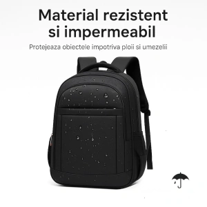 Rucsac multifunctional, impermeabil, pentru laptop cu diagonala 15.6", bretele reglabile, poliester, unisex, 51 x 30 x 24 cm, negru - Img 2