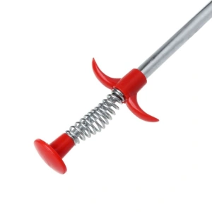 Sarpe pentru desfundat tevi, cu carlig, flexibil, metal/plastic, multifunctional, lungime 60 cm, rosu - Img 4