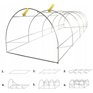 Sera tip tunel 8x3x2 m, cadru metalic, 10 ferestre - Img 8