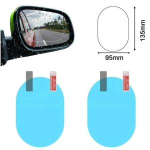 Set 2 folii protectie pentru oglinzi auto, autoadezive, anti-ceata, strat hidrofob, usor de instalat, compatibile universal, 13.5 x 9.5 cm - Img 2