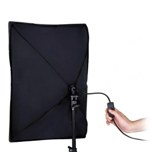 Set 2 lampi softbox pentru studio foto-video, 50 x 70 cm, cu 2 trepiede reglabile pana la 200 cm, 2 becuri 150W 5500K, husa transport inclusa - Img 4