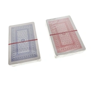 Set 2 pachete carti de joc clasice, din plastic - Rosu, negru, albastru - Img 3