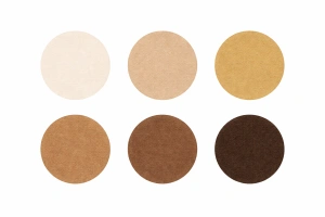 Set 20 elastice par textile 4.5 cm, culori crem, bej, camel, maro, maro inchis, cu tub depozitare transparent - Img 4