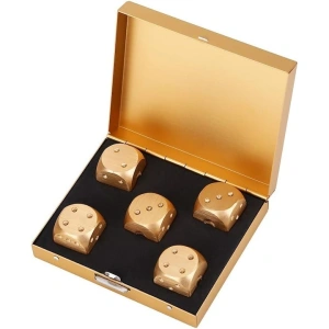 Set 5 zaruri gold extrafinisate, din aliaj de aluminiu, marime 16 mm, cu cutie metalica de depozitare - design premium si durabilitate ridicata