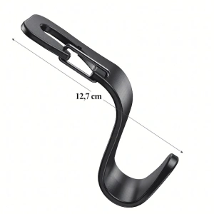Set 8 suporturi carlig pentru scaun auto, negru, 12.7 x 6.8 cm, organizatoare pentru cumparaturi, genti si accesorii, rezistente pana la 40 kg - Img 12