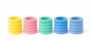 Set accesorii par 18 elastice 1.5 cm si 5 cleme model fluturas 3 cm, multicolor - Img 5