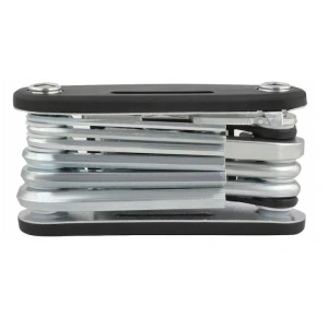 Set chei multifunctionale pentru bicicleta, 16 in 1, scule pliabile tip briceag, cu chei imbus, surubelnite, adaptor tubular si cheie spite - design compact si rezistent - Img 4