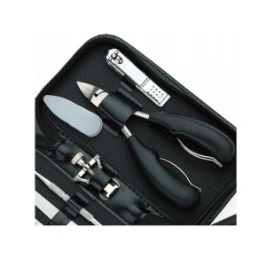 Set elegant de manichiură și pedichiură, cu husă neagră pentru depozitare - 7 accesorii de îngrijire completă, pentru unghii perfecte oriunde - Img 3
