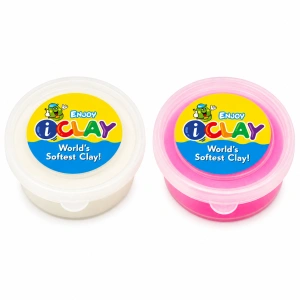 Set pentru modelaj si creativitate, plastiline alb fosforescent si roz neon, 2 x 18 g