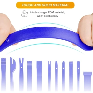 Set profesional 11 chei extractoare pentru demontarea tapiteriei auto si a radioului, material plastic rezistent, 11 piese, culoare albastra - Img 4