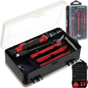 Set trusa surubelnite si biti de precizie 110 piese, otel CrV, magnetice, pentru electronice, ceasuri si reparatii fine - Img 9