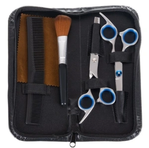 Set tuns profesional 7 piese cu foarfece coafura 6 inch, subtiere, pelerina, pieptene si accesorii, pentru uz salon si acasa - Img 6