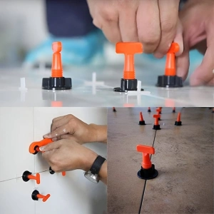 Sistem de nivelare pentru placi ceramice, set complet 152 piese, tije refolosibile, distante 1-3 mm, 2 chei incluse, ideal pentru gresie, faianta si piatra naturala - Img 9