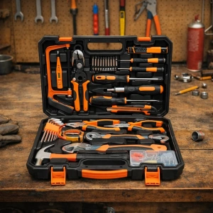 Trusa scule si unelte combinate 37 piese, set complet cu clesti, surubelnite, chei si accesorii pentru reparatii si bricolaj - Img 2