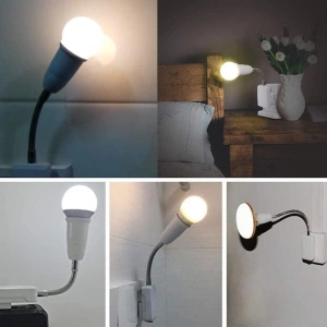 Adaptor dulie E27 cu intrerupator fara fir, convertor pentru becuri LED, reglabil 360 grade, usor de instalat, pentru bucatarie, sufragerie, restaurante si cafenele, plastic, alb - Img 7