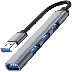 Adaptor USB cu 4 iesiri, transfer rapid de date, USB 3.0 si 2.0, carcasa aluminiu, Plug & Play, pentru laptop si PC - Img 2