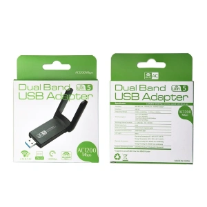 Adaptor wireless USB dual band 2.4 si 5 GHz, 1200 Mbps, USB 3.0, antene externe, culoare neagra - Img 5