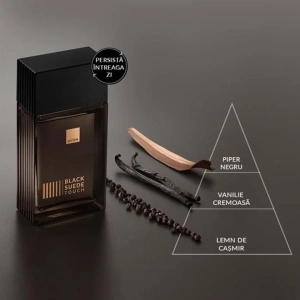 Apă de toaletă Avon Black Suede Touch pentru bărbați 100 ml - parfum oriental-condimentat cu note de ghimbir, piper și vanilie, pentru bărbatul elegant și încrezător - Img 3