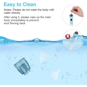Aspirator nazal pentru bebelusi, electric, 2 capete diferite si 11 filtre, 6 viteze, putere 487 mmHg, albastru - Img 3