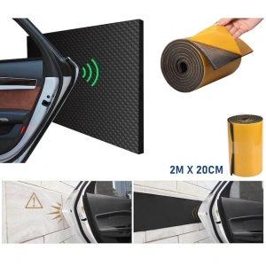Banda protectoare pentru garaj si portiere, spuma EVA autoadeziva, amortizare impact, 200 x 20 x 0.4 cm, negru - Img 2