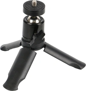 Cap sferic mini rotativ 360 grade cu prindere 1/4 pentru trepied, suport aluminiu pentru lumina LED, microfon, camera video si telefon - Img 6