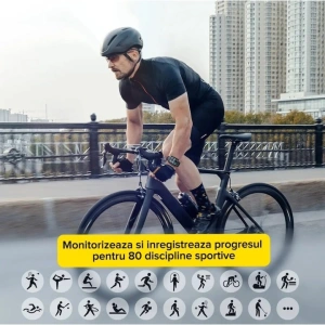 Ceas smartwatch, JR-FT5, monitorizare sport, rezistent apa, wireless, ecran HD 1.83'', apelare Bluetooth, microfon, negru - Img 8