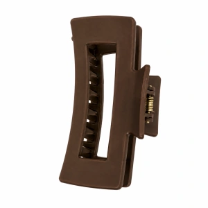 Clama de par maro inchis 10.3 x 5 cm, cleste robust din plastic rigid, fixare rapida pentru par lung, des si voluminos - Img 7