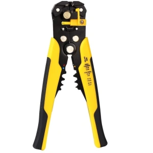 Cleste dezizolare si sertizare cablu, top reglabil cu limitator, 20x10x3 cm, negru-galben - Img 10
