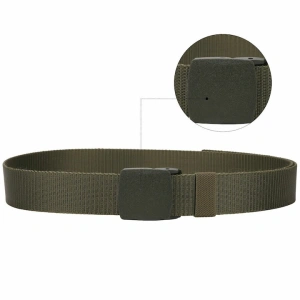 Curea barbati din nylon ajustabila, design fara gauri, catarama din plastic rezistent, 120 cm, verde kaki - confort, durabilitate si stil casual modern - Img 6