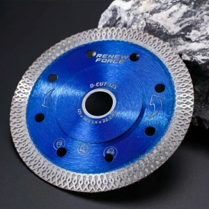 Disc diamantat profesional pentru portelan, gresie, ceramica si piatra, 125 mm, taiere uscata, albastru - Img 3