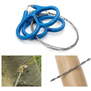 Fierastrau portabil din sarma otel pentru camping si supravietuire, lungime 70 cm, manere ergonomice plastic - Img 5