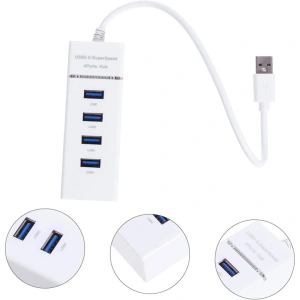 Hub USB 3.0 cu 4 porturi, Hi-Speed, alb - solutia compacta pentru conectivitate extinsa si transfer rapid de date - Img 4