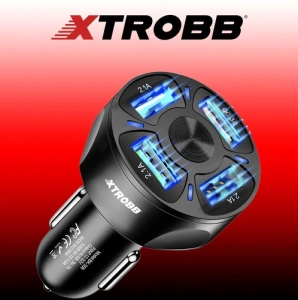 Incarcator auto 12-32V, incarcare rapida, 4x USB + cablu incarcare rapida 3in1 115 cm - Negru - Img 7
