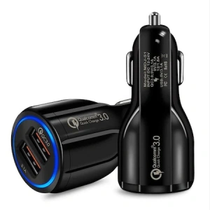Incarcator bricheta auto 12V-24V, 2x USB 3.0 cu incarcare rapida - Negru - Img 2