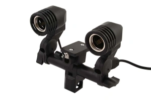 Kit de 2 umbrele, 2 trepiezi reglabili 200 cm, 2 suporti dubli pentru bec, 4 becuri 125W - Img 3