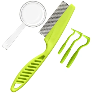 Kit pentru indepartarea capuselor, 7 piese, carlige, pensete, lupa, pieptene, carcasa depozitare - Img 2