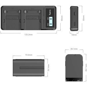 Kit SmallRig 3823 cu 2 Acumulatori tip Sony NP-F970 si Incarcator - Img 2