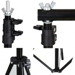 Kit studio foto, suport fundal reglabil 2x3m, clesti inclusi + 3 panze de fundal multicolore 2x3m - Img 6