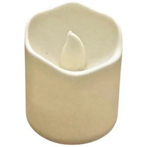 Lumanare decorativa LED ivoire 3.9 x 3.6 cm, iluminare galbena tip flacara, 2 baterii LR1130 AG10 incluse, pentru ambient interior, masa si sarbatori