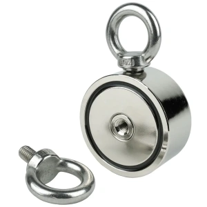 Magnet pentru pescuit, neodim, dublu, diametru 60 mm, forta de tractiune 2 x 150 kg - Img 3