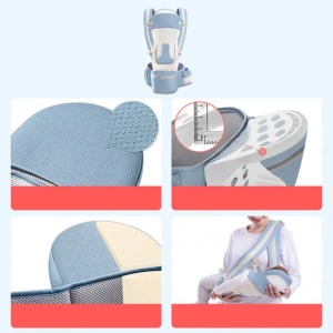Marsupiu ergonimic,multifunctional pentru bebelusi,15in1,greutate maxima 25 kg - Albastru deschis - Img 7